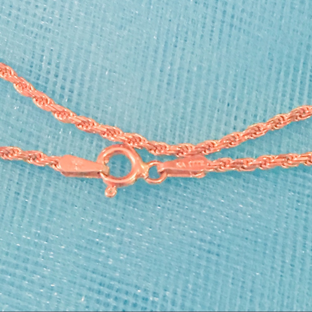 New Gold Necklace With Natural Chrysoprase Gem - Picture 8 of 8